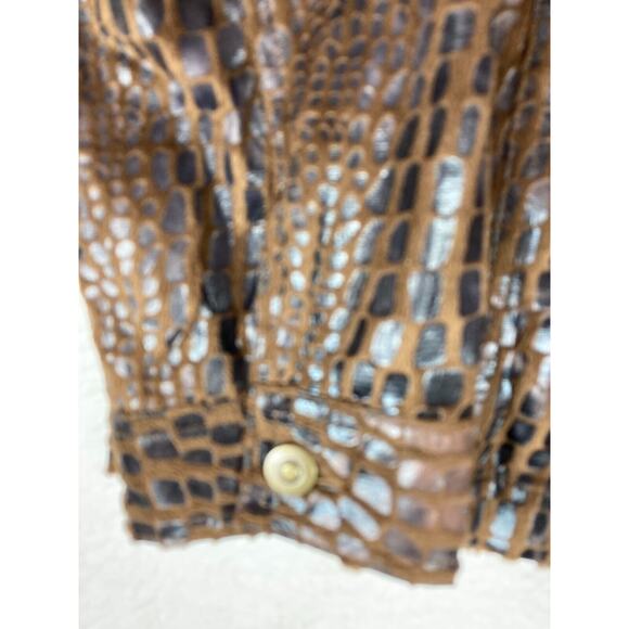 Ruby‎ Rd. Woman Black and Brown Zip Front Jacket Lightweight 3/4 Sleeves Size 14 - Picture 11 of 16